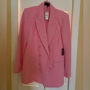 Express Pink Double-Breasted Blazer
